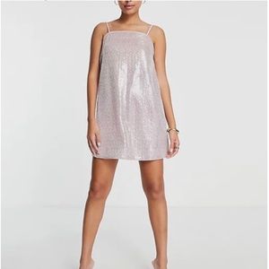 & Other Stories pink sequins dress mini  size 6